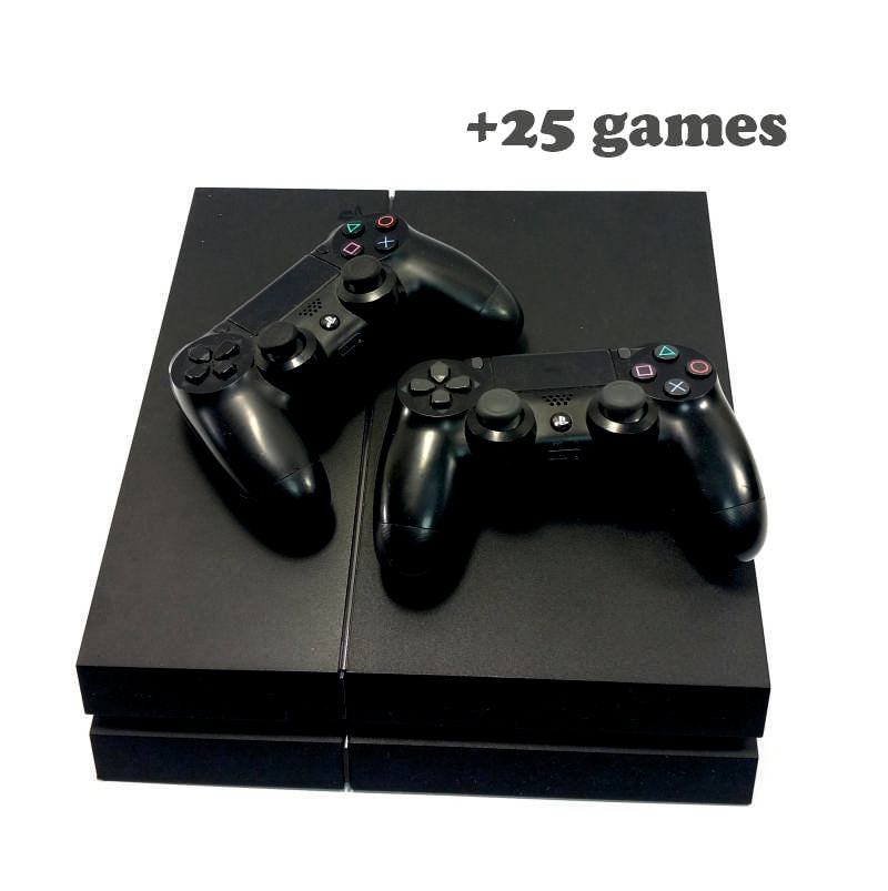 Консоль Sony PlayStation 4 FAT 1TB Black ПЗ 11:00 обслугована + 2 Геймпада бездротових DualShock 4 + 25 ігр + гарантія б/в