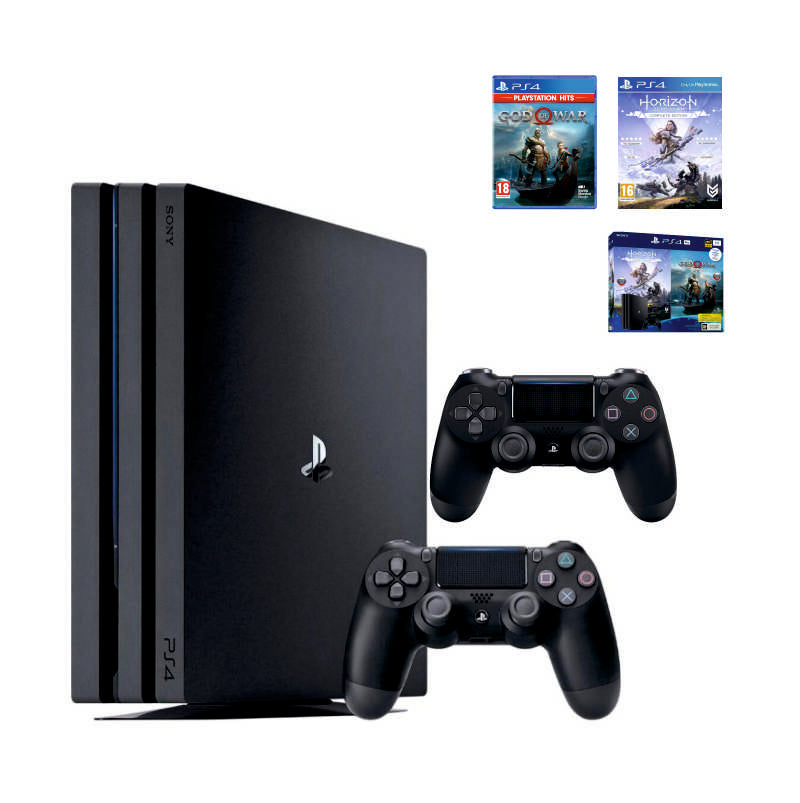 Консоль Sony PlayStation 4 PRO 1TB CUH 72 Black обслугована + 2 Геймпада бездротових DualShock 4 + коробка + 2 гри + гарантія б/в
