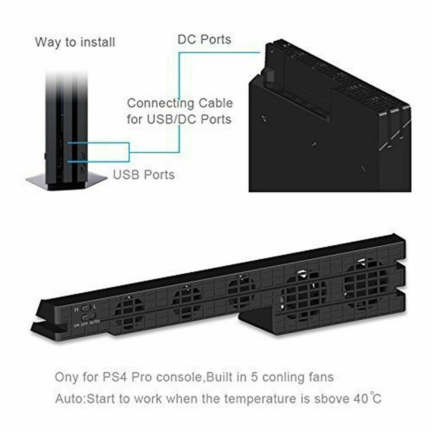 Вентилятор для охолодження приставки Dobe для PS4 Pro (TP4-831) Б/В
