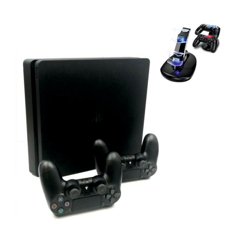 Консоль Sony PlayStation 4 SLIM 1TB Black обслугована + 2 Геймпада бездротових DualShock 4 + Зарядний пристрій + гарантія Б/В