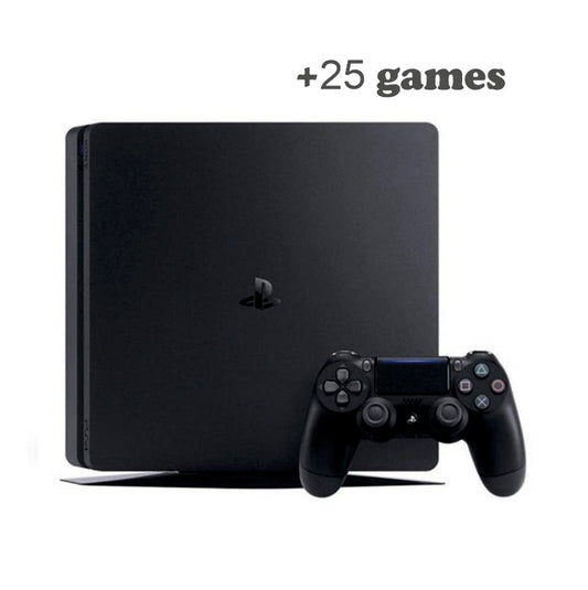 Консоль Sony PlayStation 4 SLIM 1TB Black ПЗ11 обслугована + Геймпад бездротовий DualShock 4 + 25 ігр + гарантія б/в