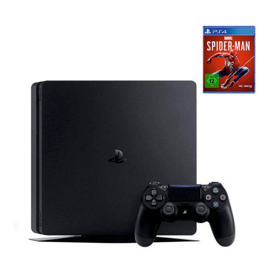 Консоль Sony PlayStation 4 SLIM 1TB Black обслугована + Геймпад бездротовий DualShock 4 + Marvel's Spider-Man + гарантія б/в