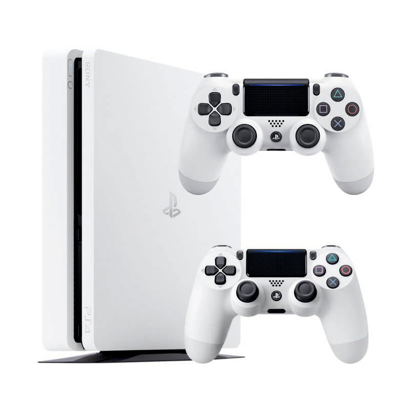 Консоль Sony PlayStation 4 SLIM 1TB White обслугована + 2 Геймпада бездротових DualShock 4 + гарантія Б/В