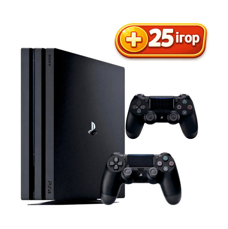 Консоль Sony PlayStation 4 PRO 1TB Black ПЗ12 обслугована + 2 Геймпада бездротових DualShock 4 + 25 ігр + гарантія б/в