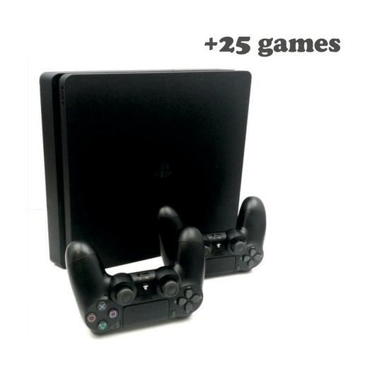 Консоль Sony PlayStation 4 SLIM 1TB Black ПЗ11 обслугована + 2 Геймпада бездротових DualShock 4 + 25 ігр + гарантія б/в