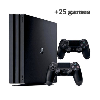 Консоль Sony PlayStation 4 PRO 1TB Black ПЗ11 обслугована + 2 Геймпада бездротових DualShock 4 + 25 ігр + гарантія б/в