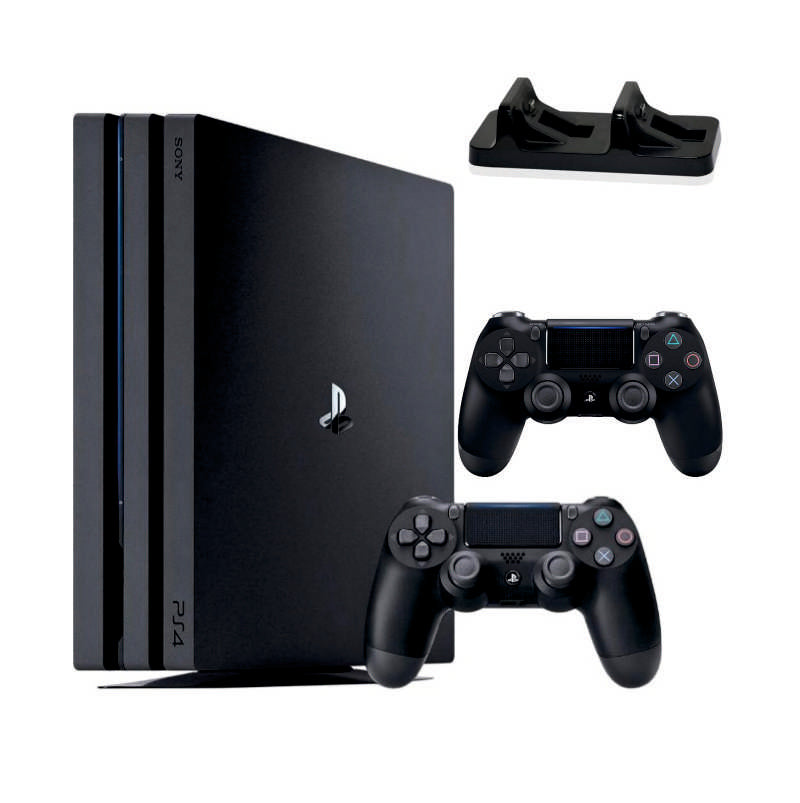 Консоль Sony PlayStation 4 PRO 1TB CUH 70-71 Black обслугована + 2 Геймпада бездротових DualShock 4 + Dobe PlayStation 4 TP4-002 + гарантія Б/В