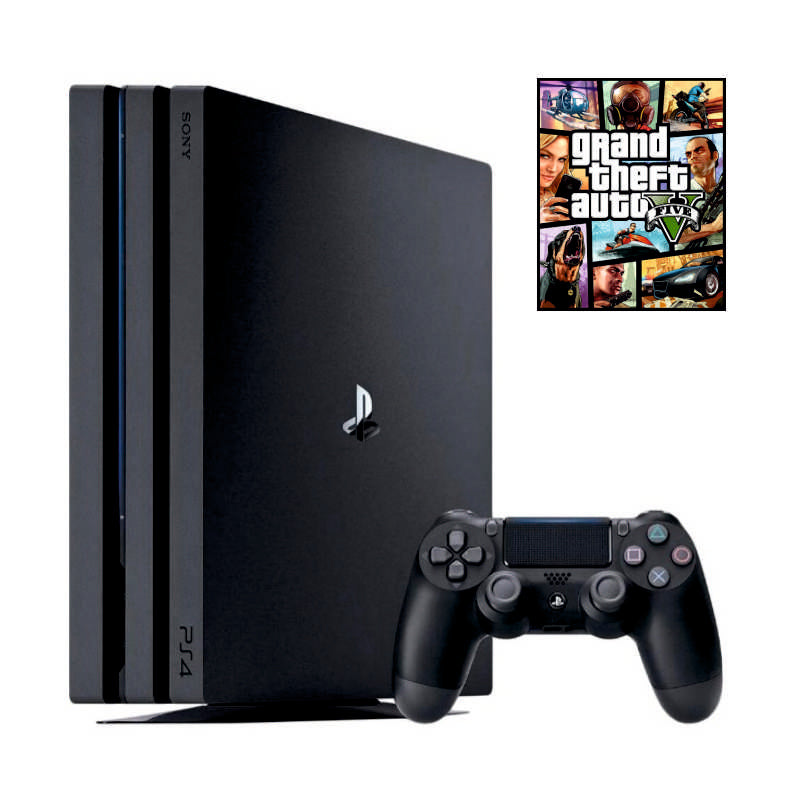 Консоль Sony PlayStation 4 PRO 1TB CUH 70-71 Black обслугована + Геймпад бездротовий DualShock 4 + Grand Theft Auto V + гарантія Б/В