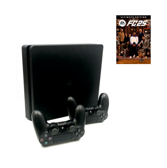 Консоль Sony PlayStation 4 SLIM 1TB Black обслугована + 2 Геймпада бездротових DualShock 4 + EA Sports FC 25 Ultimate Edition + гарантія б/в