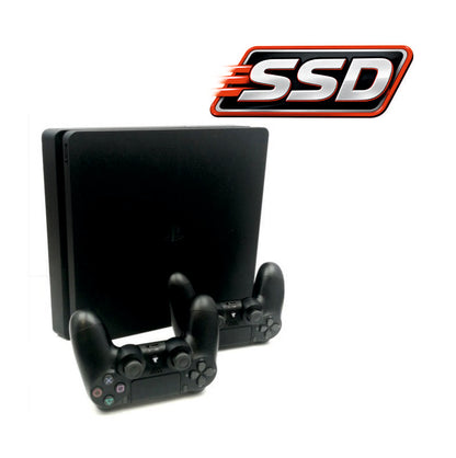 Консоль Sony PlayStation 4 SLIM 1TB SSD Black обслугована + 2 Геймпада бездротових DualShock 4 + гарантія Б/В