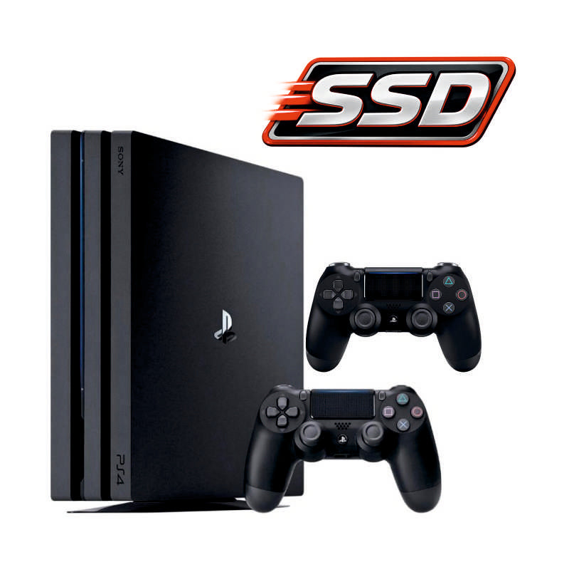 Консоль Sony PlayStation 4 PRO 1TB SSD CUH 72 Black обслугована + 2 Геймпада бездротових DualShock 4 + гарантія Б/В