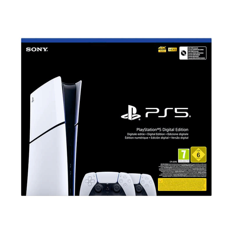 Консоль Sony PlayStation 5 Slim Digital Edition 1TB + 2 Геймпада бездротових DualSense White + гарантія Б/В